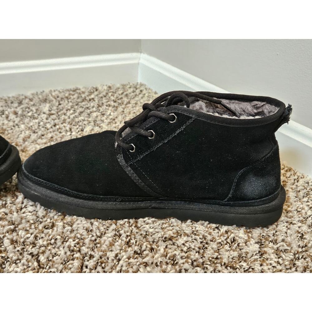 UGG Neumel Chukka Boots Men’s 10 Black Suede Shearling Lined 3236 - Picture 10 of 16